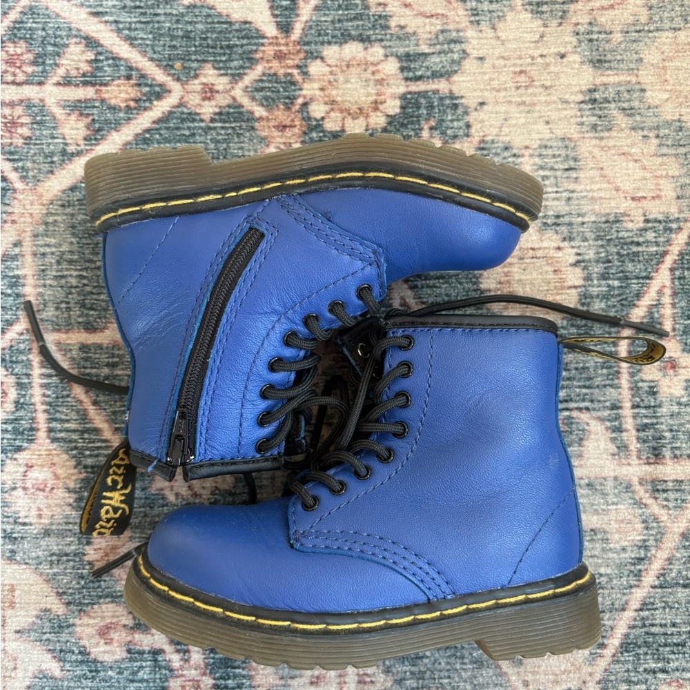 Dr. Marten Blue Leather Lace-Up Boots